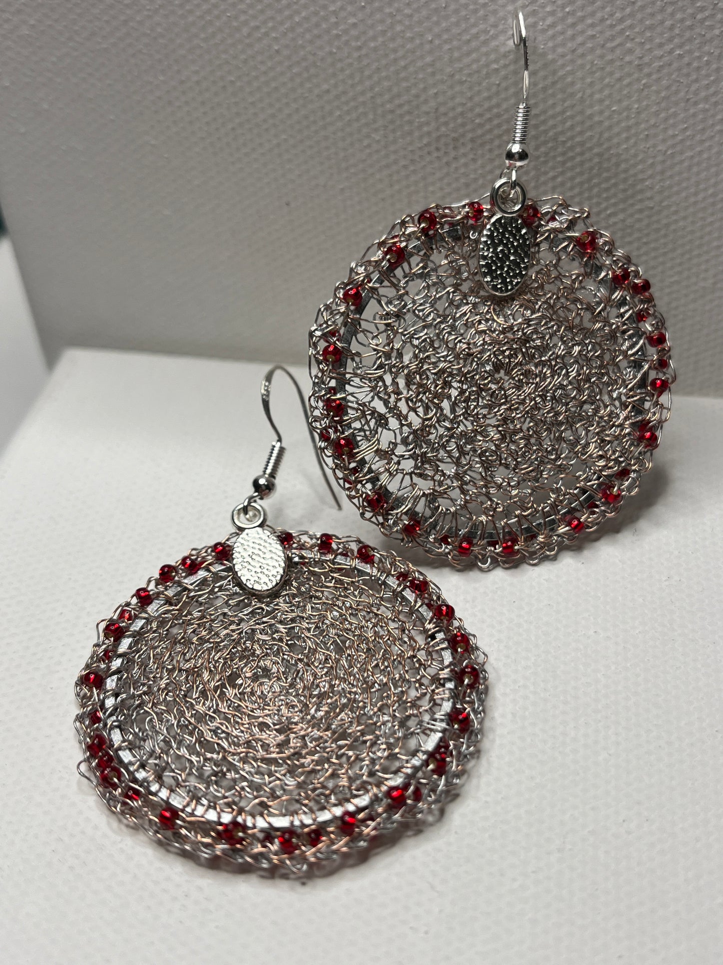 Earrings- Copper wire crochet - Christmas Collection no.2