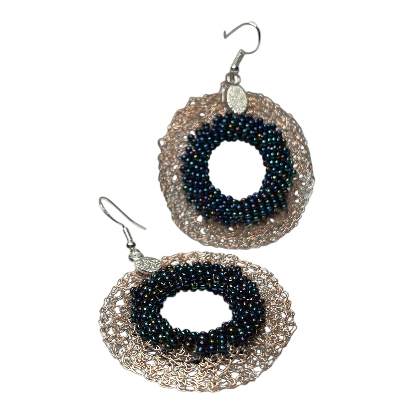 Earrings- Copper wire crochet- Christmas collection no.3