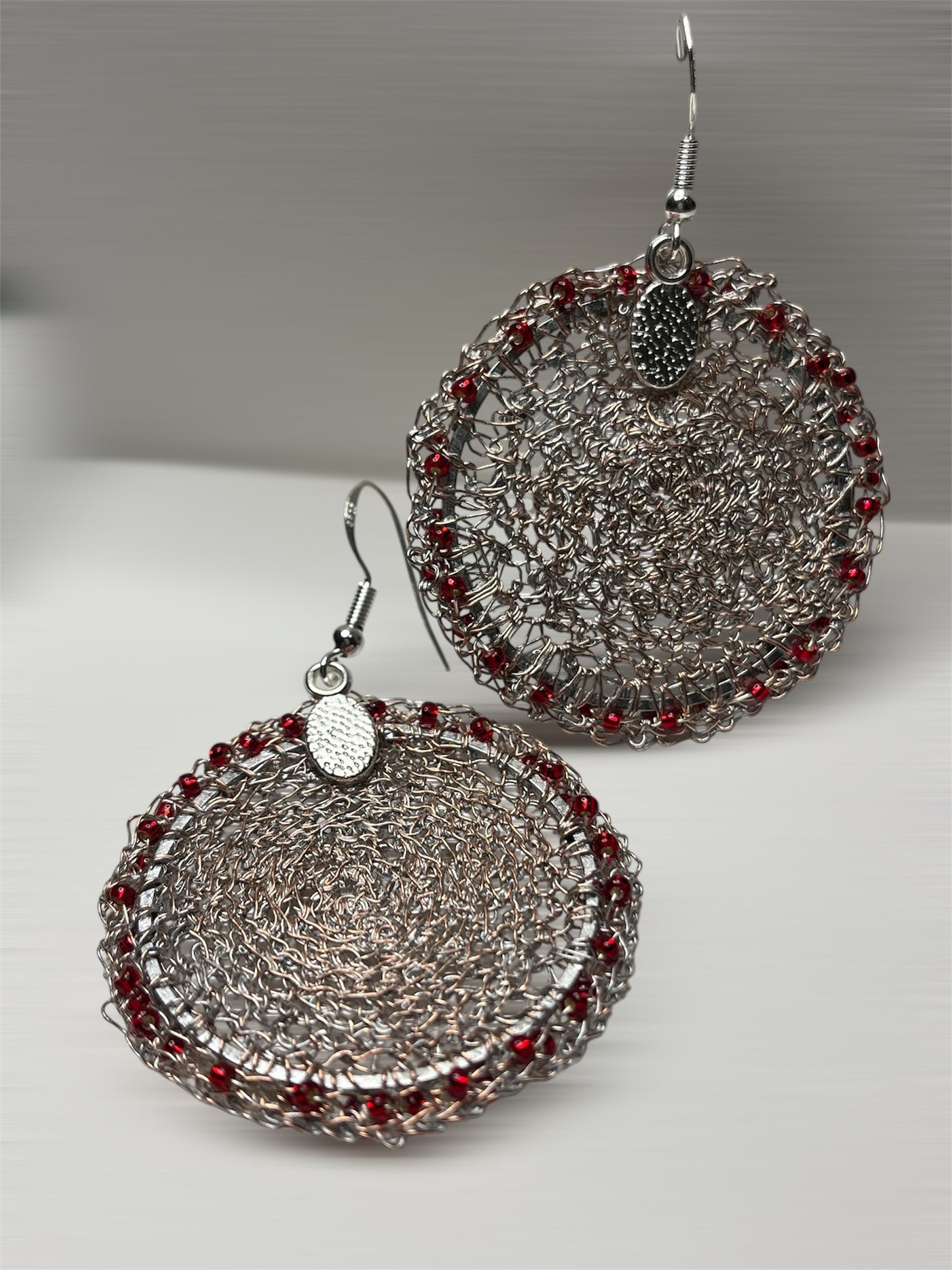 Earrings- Copper wire crochet - Christmas Collection no.2