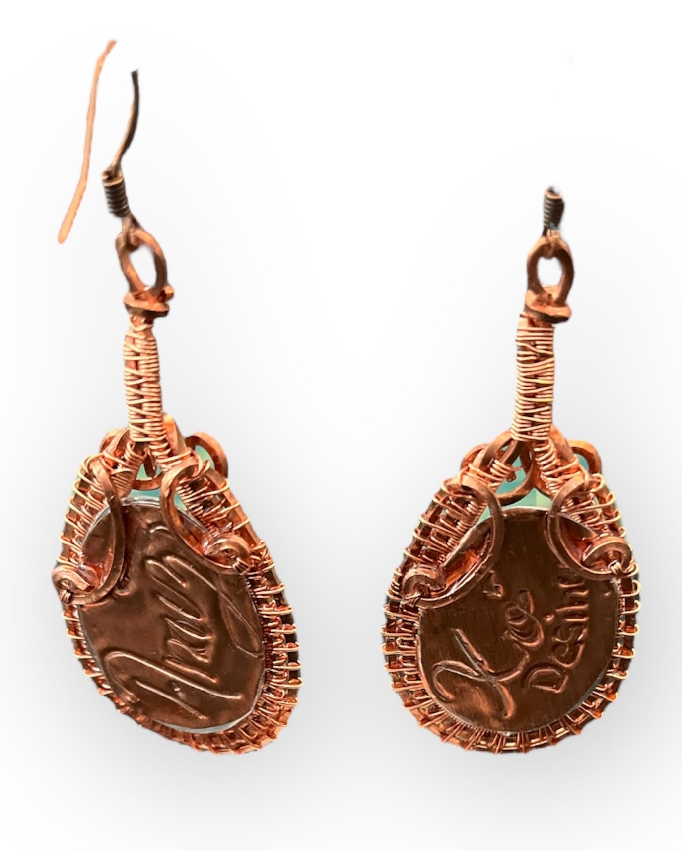 Earrings Copper- Skull Dia de los Muertos No.1