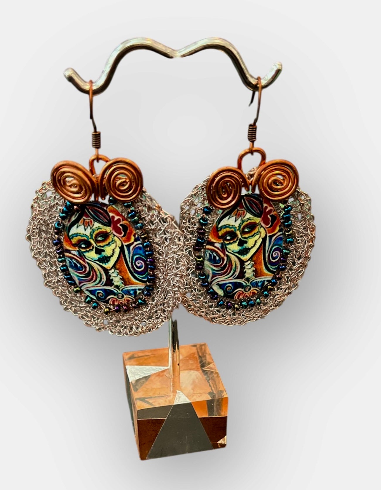 Copper wire earrings-Catrina no.1