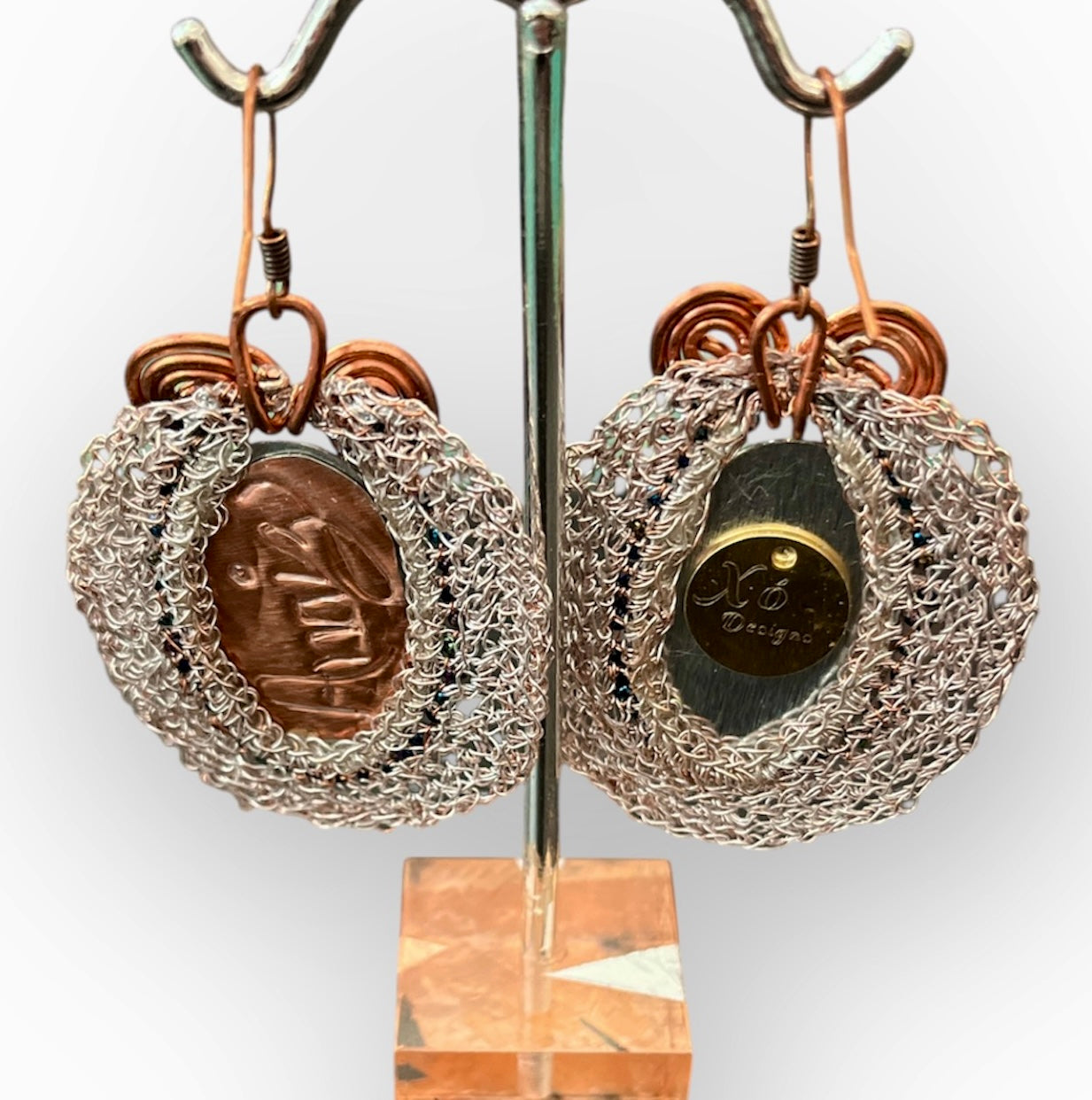 Copper wire earrings-Catrina no.1