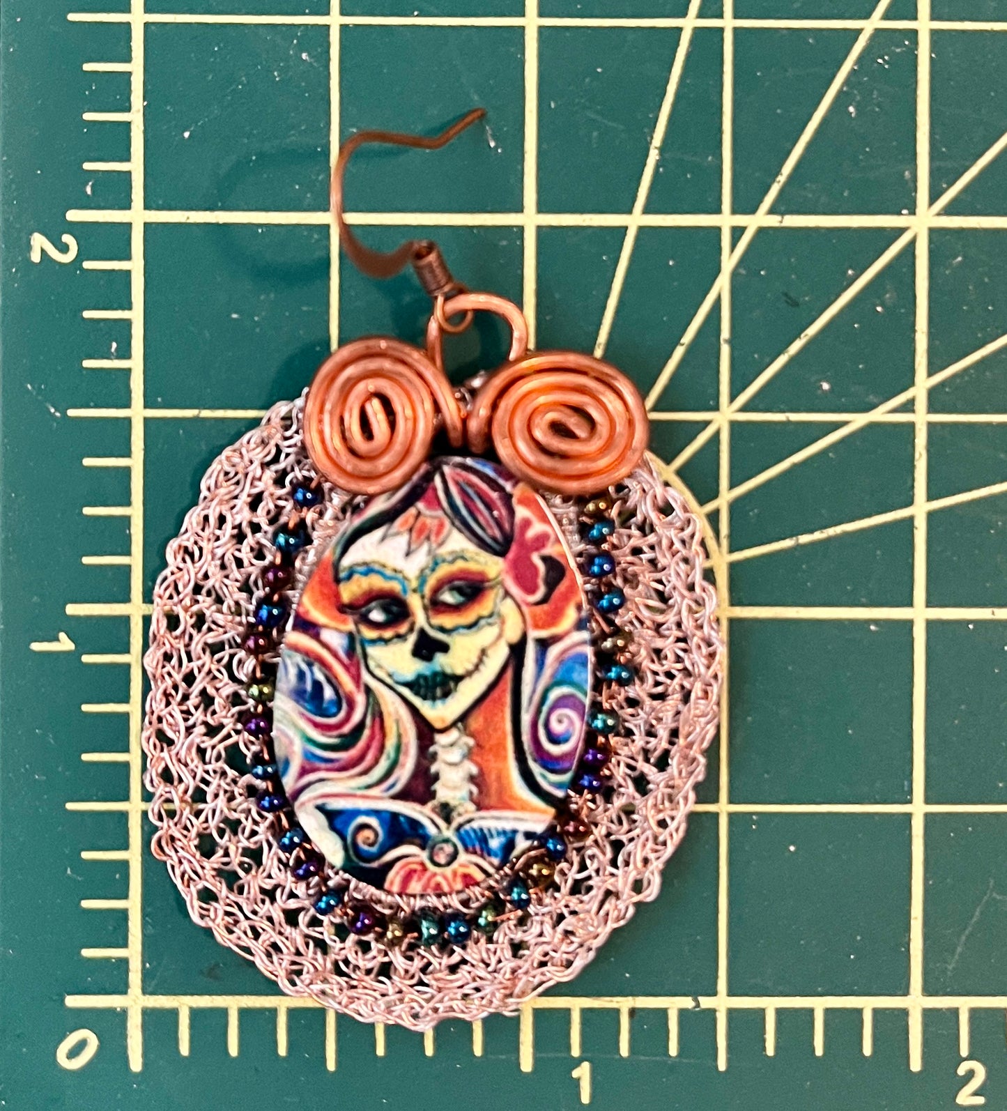 Copper wire earrings-Catrina no.1