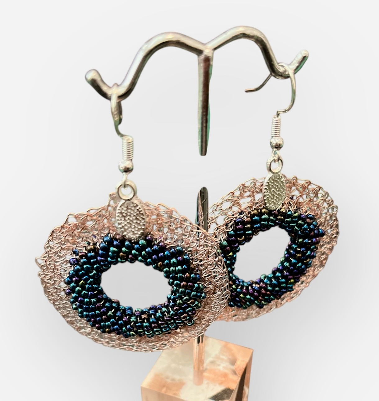 Earrings- Copper wire crochet- Christmas collection no.3