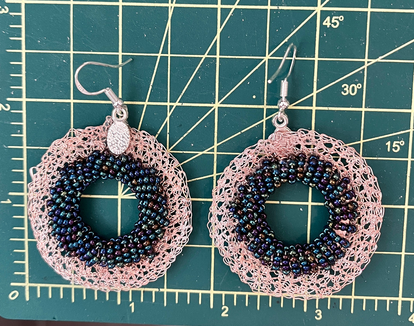 Earrings- Copper wire crochet- Christmas collection no.3