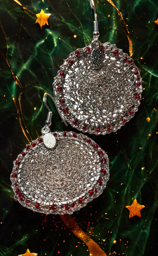 Earrings- Copper wire crochet - Christmas Collection no.2