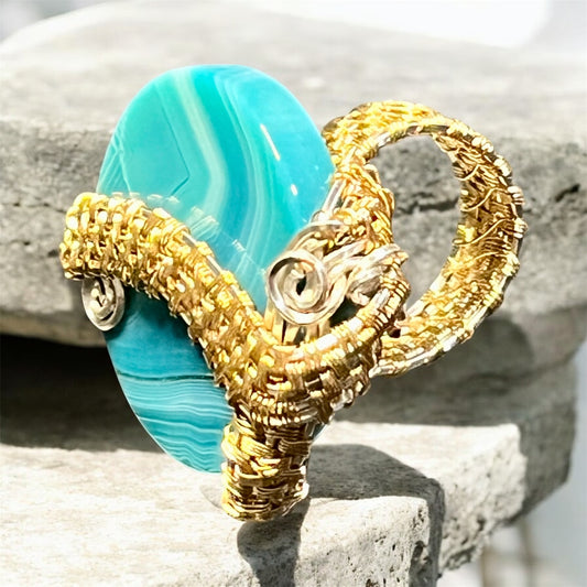 Botswana Agate Statement Ring